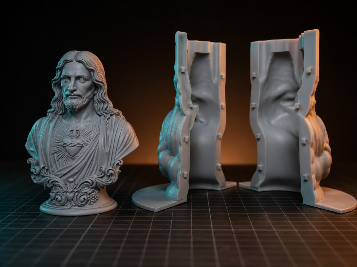 Molde orgânico de um boneco 3D